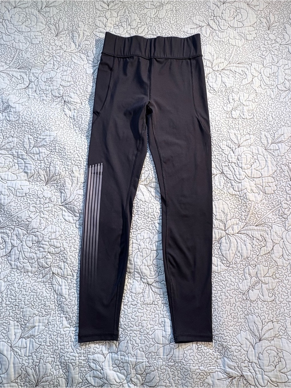 Savage X Fenty Sport High-Waist Pocket Leggings Black Logo Size L (12-14) 💚 - Picture 11 of 11